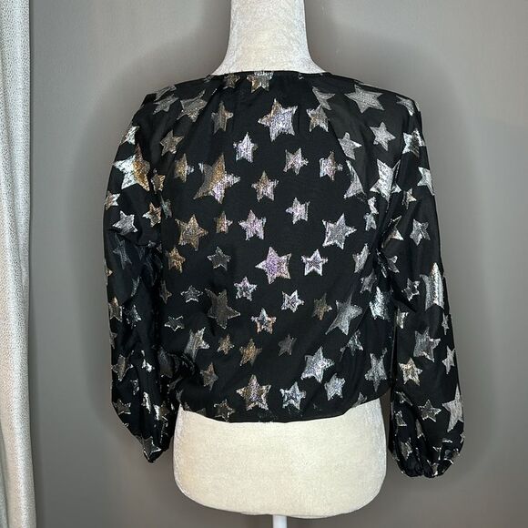 Lovers + Friends metallic star black bodysuit size XS - Picture 7 of 11